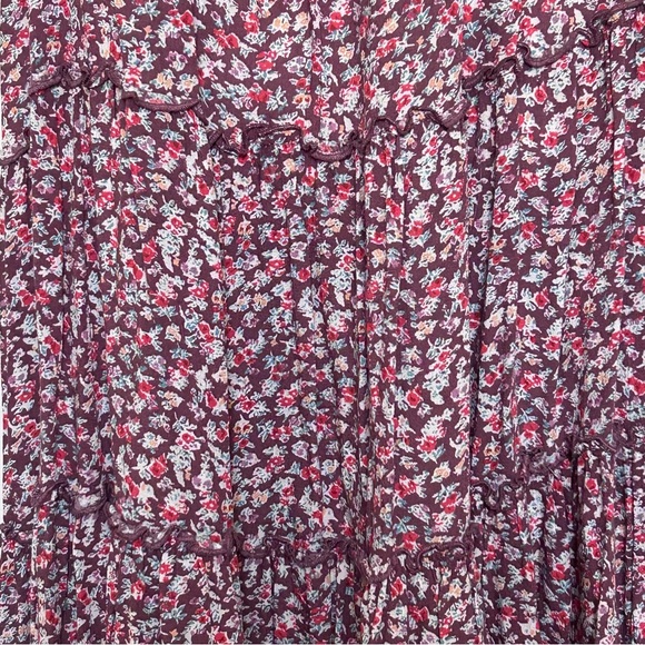 Floral Tiered Midi Dress Boho Beach Sundress Flowy Lightweight Summer XL - Picture 15 of 16